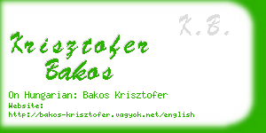 krisztofer bakos business card